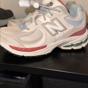 New Balance White and Brown Sneakers